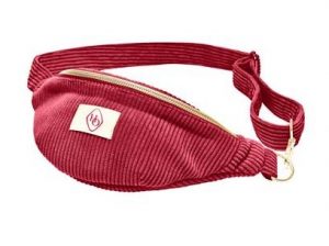 corduroy waist bag-red